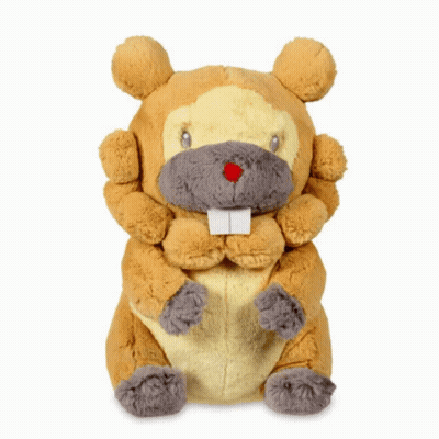 A Stuffed Animal That Looks Like A Hamster With A Red Nose GIF
