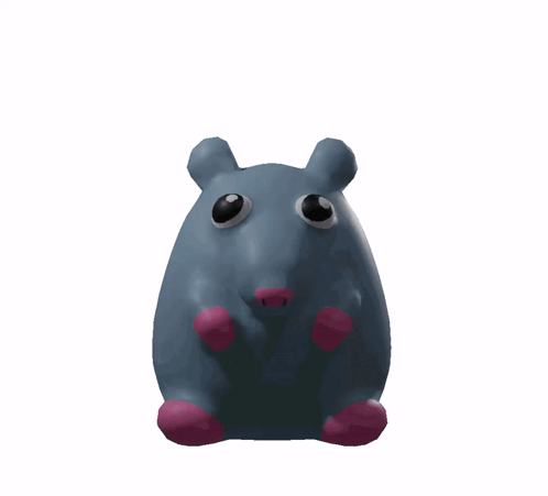 A Stuffed Animal That Looks Like A Hamster With Big Eyes GIF