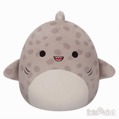 A Stuffed Animal That Looks Like A Shark Has Ibis Paint Written On The Bottom GIF