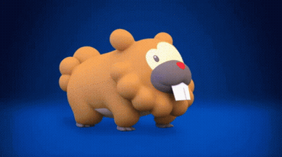 A Stuffed Animal With A Beaver 'S Mouth Is Standing On A Blue Surface GIF