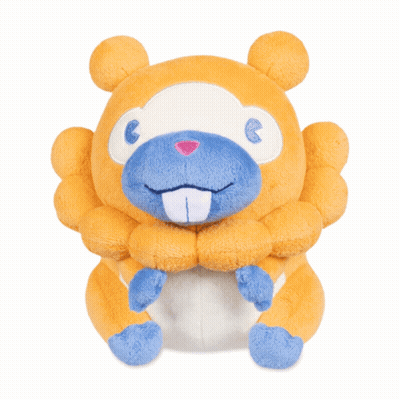 A Stuffed Animal With A Blue Nose And A White Face GIF