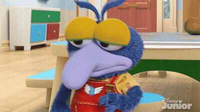 A Stuffed Animal With A Disney Junior Logo On The Bottom GIF
