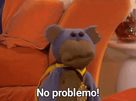 A Stuffed Animal With A Gold Medal Around Its Neck Says No Problemo ! GIF