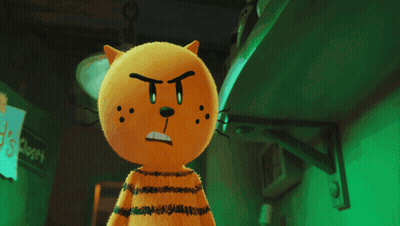 A Stuffed Animal With A Very Angry Face GIF
