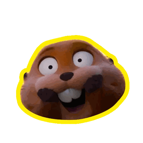 A Stuffed Animal With A Yellow Border Around It Sticker