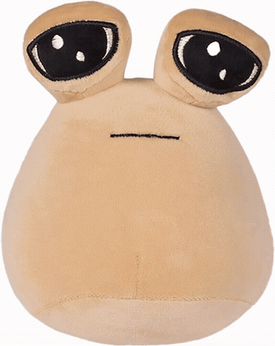 A Stuffed Animal With Big Eyes And A Smile GIF