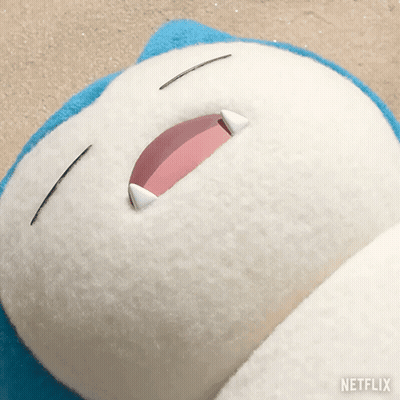 A Stuffed Animal With Its Mouth Open And A Netflix Logo On The Bottom GIF