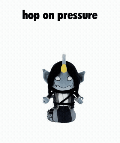 A Stuffed Animal With The Words Hop On Pressure On It GIF