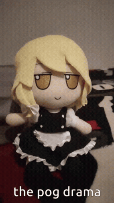 A Stuffed Doll With The Words The Pog Drama On The Bottom Right GIF