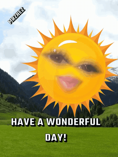 A Sun With A Face And The Words Have A Wonderful Day Below It GIF