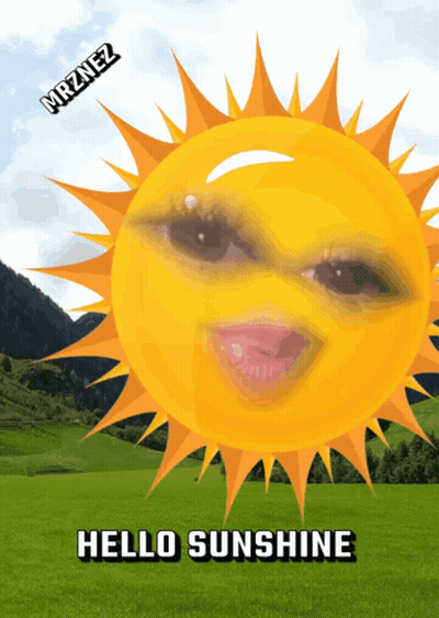 A Sun With A Face And The Words Hello Sunshine GIF