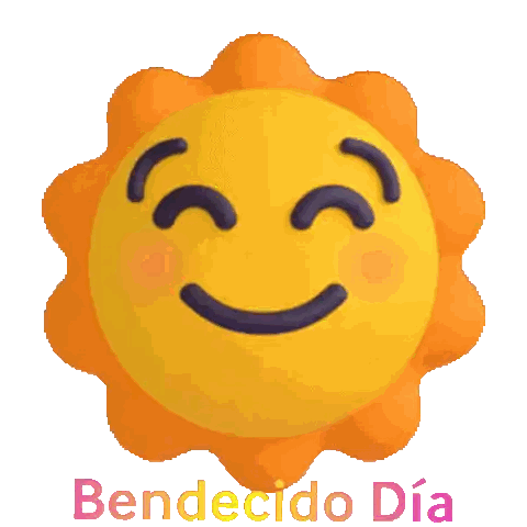 A Sun With A Smiling Face And The Words Bendecido Dia Written Below It Sticker