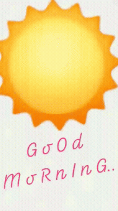 A Sun With The Words " Good Morning " Written Below It GIF