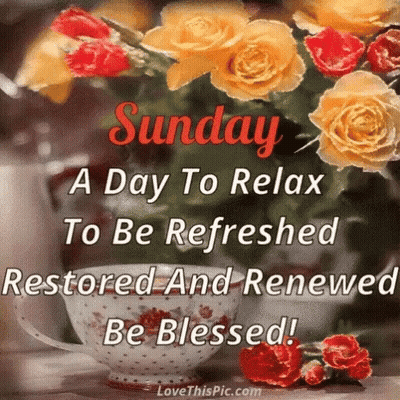A Sunday A Day To Relax To Be Refreshed Restored And Renewed Be Blessed ! GIF