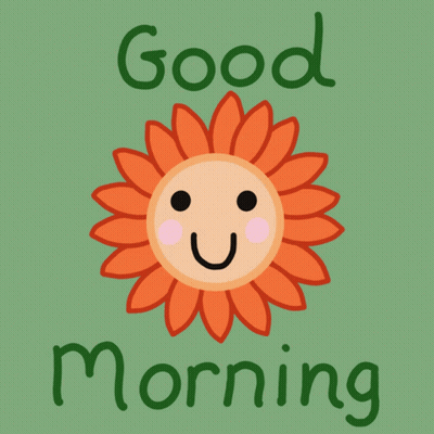 A Sunflower With A Face And The Words Good Morning GIF