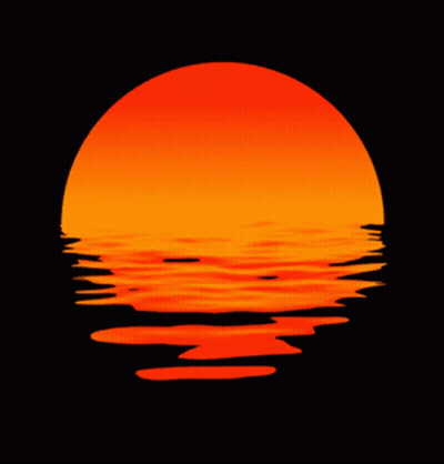 A Sunset Over The Ocean With A Large Orange Sun GIF