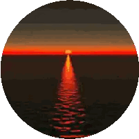 A Sunset Over The Ocean With The Sun Shining Through The Water Sticker