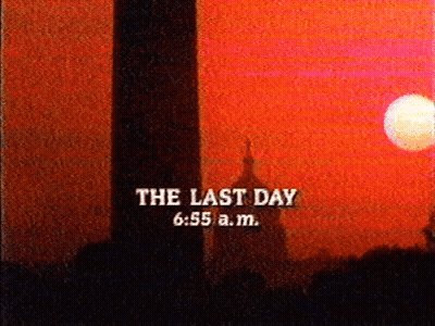 A Sunset With The Words The Last Day 6:55 Am GIF