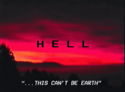 A Sunset With The Words " This Can 'T Be Earth " On The Bottom GIF