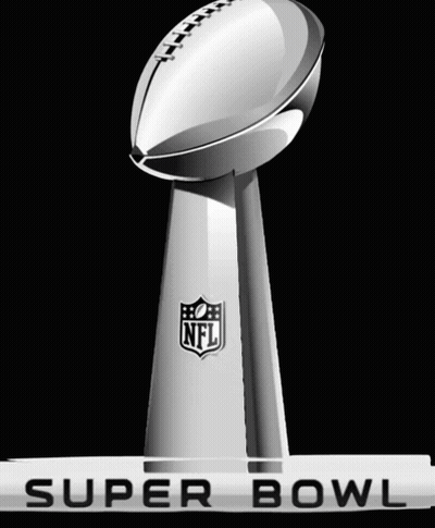A Super Bowl Trophy With A Football On Top Of It GIF