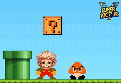 A Super Victory Video Game With A Cartoon Character GIF