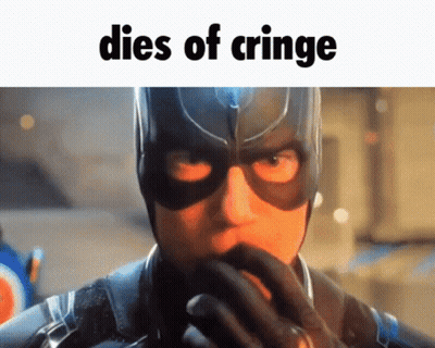 A Superhero Wearing A Mask And Gloves Is Eating A Piece Of Food . GIF