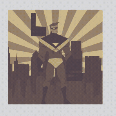 A Superhero With The Letter L On His Chest GIF