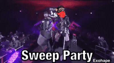 A Sweep Party Is Being Advertised On A Screen GIF