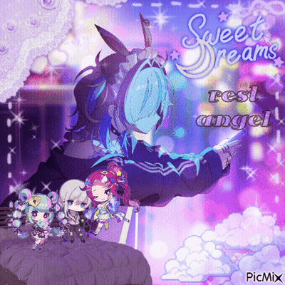 A Sweet Dreams Rest Angel Poster With A Girl Holding A Knife GIF
