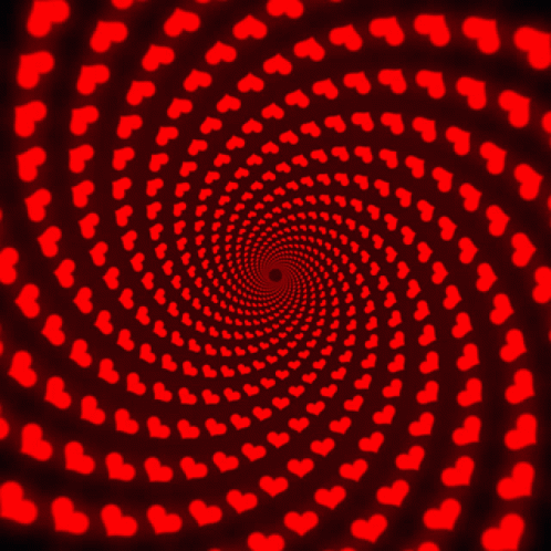 A Swirl Of Red Hearts On A Dark Red Background GIF