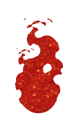 A Swirl Of Red Sauce On A White Surface Sticker