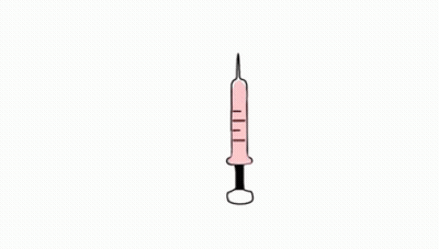 A Syringe With A Heartbeat Line Behind It GIF