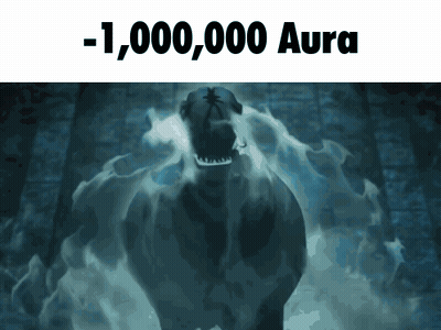 A T-Rex Is Surrounded By Smoke And Says 1,000,000 Aura GIF