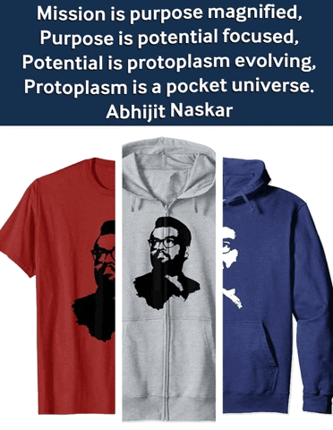 A T-Shirt A Hoodie And A Jacket With A Quote By Abhijit Naskar GIF