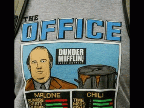 A T-Shirt With A Picture Of Dunder Mifflin GIF