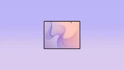A Tablet With A Purple Background And A Pink Screen GIF