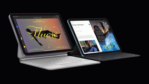 A Tablet With The Word Fluore On Its Screen GIF