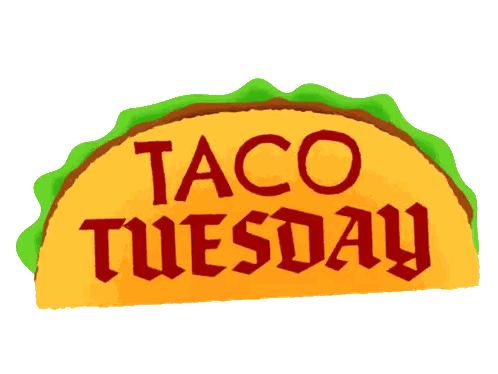 A Taco That Says Taco Tuesday On The Side Sticker