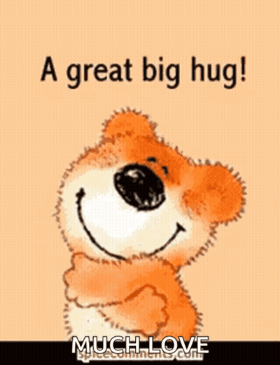 A Teddy Bear Hugging Another Teddy Bear With The Words From Me To You Written Above It GIF
