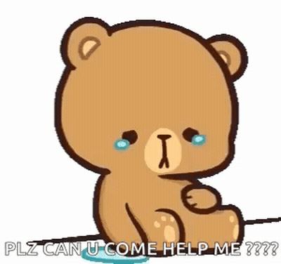 A Teddy Bear Is Crying While Sitting On A Bench And Holding A Flower . GIF