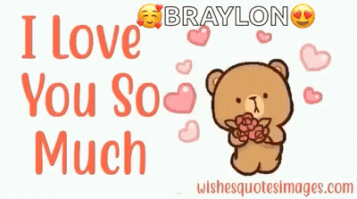 A Teddy Bear Is Holding A Bouquet Of Flowers And Saying `` I Love You So Much '' GIF