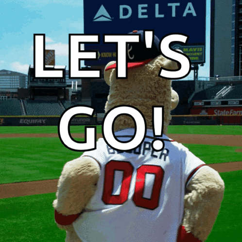 A Teddy Bear Wearing A Jersey With The Number 00 GIF