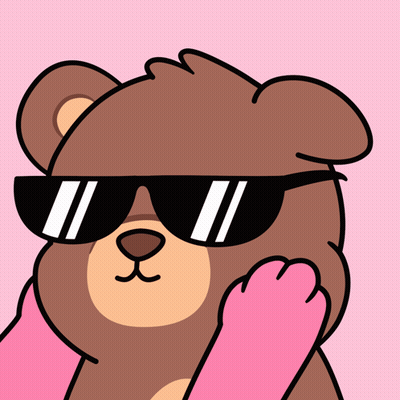 A Teddy Bear Wearing Sunglasses Has A Pink Paw On Its Face GIF