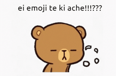 A Teddy Bear With A Fire Behind It And The Words Ei Emoji Te Ki Ache !!! GIF