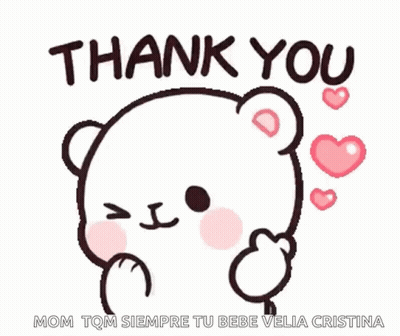 A Teddy Bear With Hearts And The Words Thank You GIF