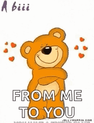 A Teddy Bear With Its Arms Outstretched Is Hugging Someone . GIF