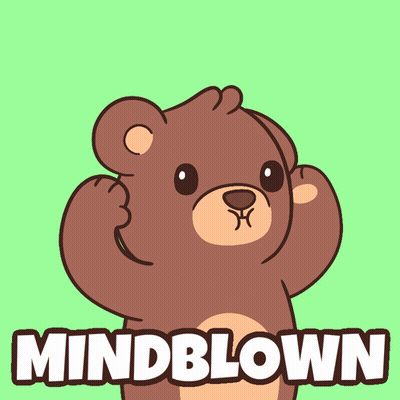 A Teddy Bear With Smoke Coming Out Of It 'S Head And The Words Mindblown Below It GIF