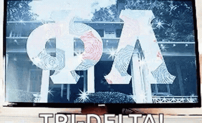 A Television Screen Shows The Letters Ppa On It . GIF