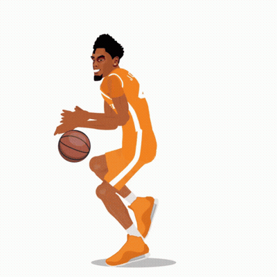 A Tennessee Volunteers Basketball Player Is Jumping In The Air With A Basketball GIF