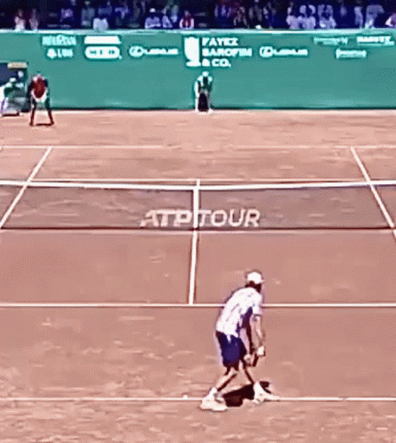 A Tennis Court With The Word Atp Tour Written On It GIF